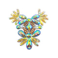Custom Carnival Costumes Accessories Large Size Iron on Rhinestone Applique Patch Hot Fix Resin Trim Applique for Clothing Craft