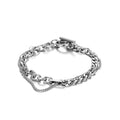 High Quality 316L Stainless Steel Cross Miami Cuban Chain Spliced Bracelet Street Hip-hop Multi-Layer Titanium for Couples Gifts