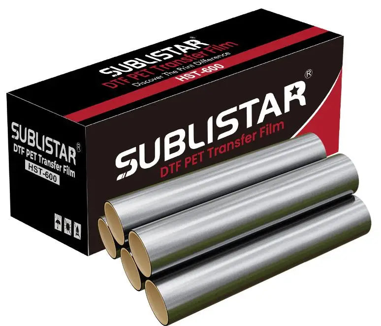 SUBLISTAR Metallic Interstellar Silver DTF Film (60CM*100M)Cold Peel Gradient Silver DTF Transfer Film for DTF Printers