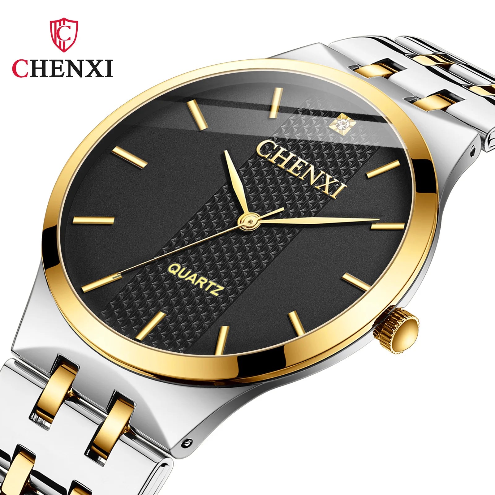 CHENXI New 055 Couple Watches Luxury Lovers Stainless Steel Waterproof Quartz Watch Women Dress Wristwatch Reloj Hombre