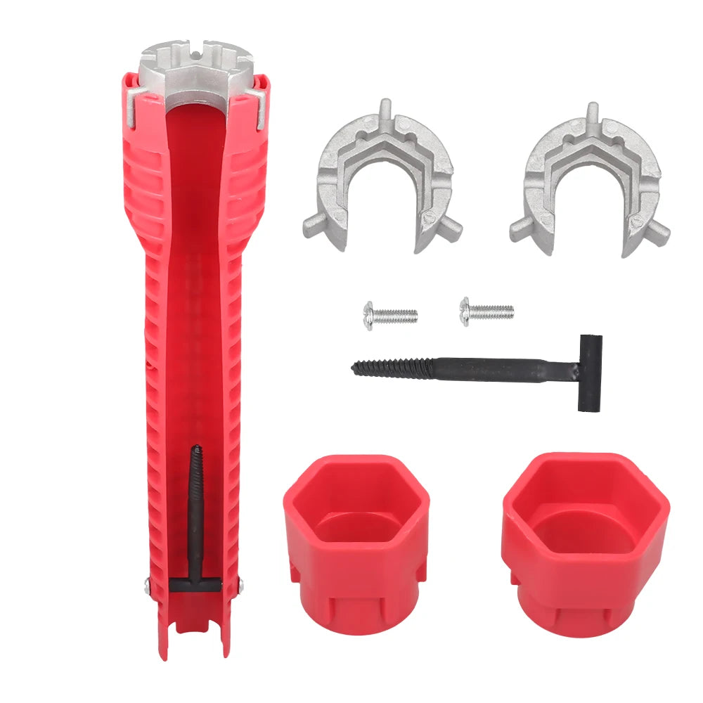 8 in 1 Flume Wrench Anti-slip Kitchen Sink Repair Tools Bathroom Faucet Assembly Key Plumbing Installation Wrench