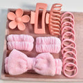 16-piece Soft Headband Bow Face Wash with Large Multicolor Matte Scrub Grab Elastic Scrunchie