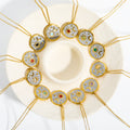 SSeesy Gold Plated Joyas Jewellery Fashion Stainless Steel 18K Gold Jewelry Sun Star Moon Birthstone Pendant Necklace
