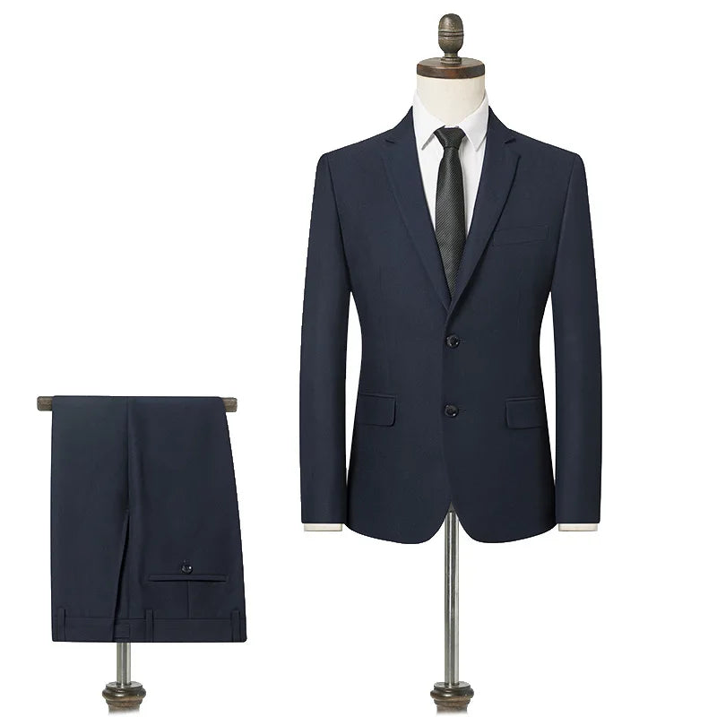 2024 Men's Slim Business Suit Wholesale Work Clothes Handmade Wedding Dress Plus Size Breathable