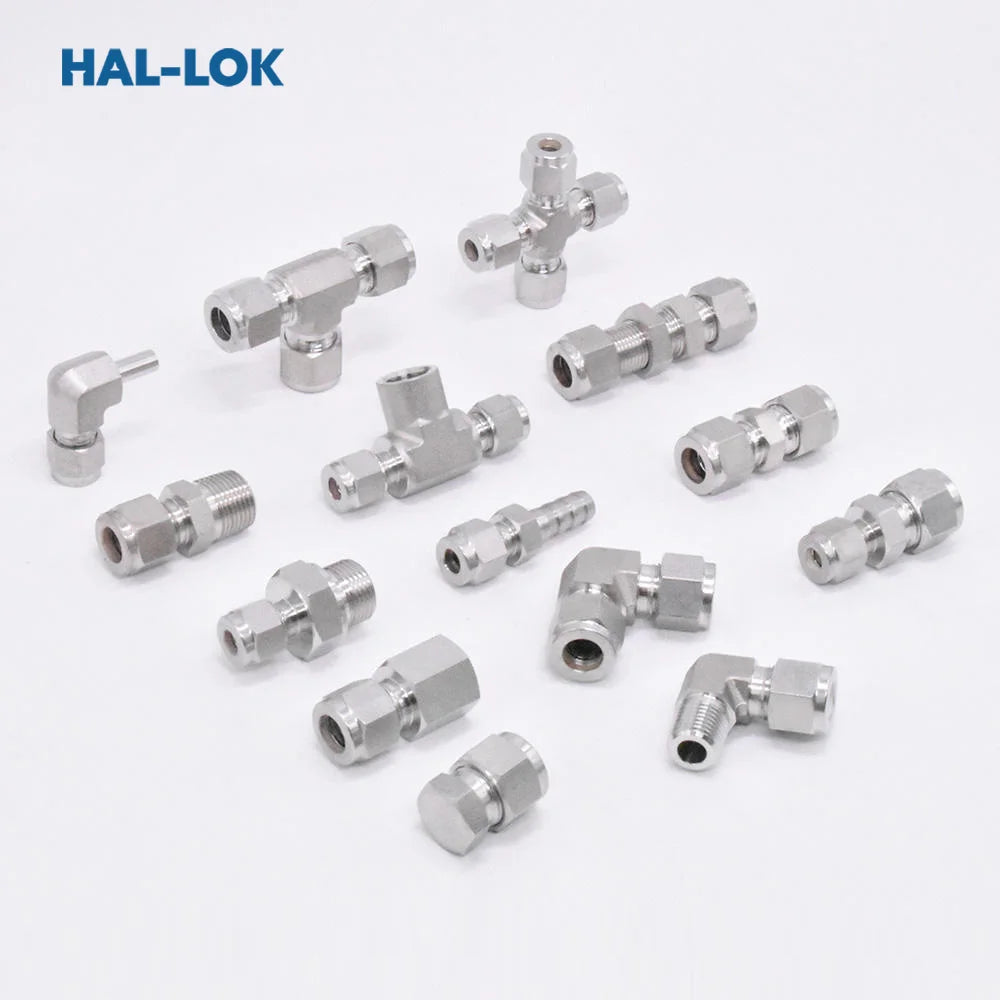 1/16 to 2in Stainless Steel 316 Forged Polished Straight Double Ferrule Male Connector Tube Fitting