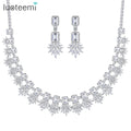 LUOTEEMI Necklace Wedding Earing Earring Zirconia Lady Fashion Cubic Zircon for Woman Bridal Jewelry Sets