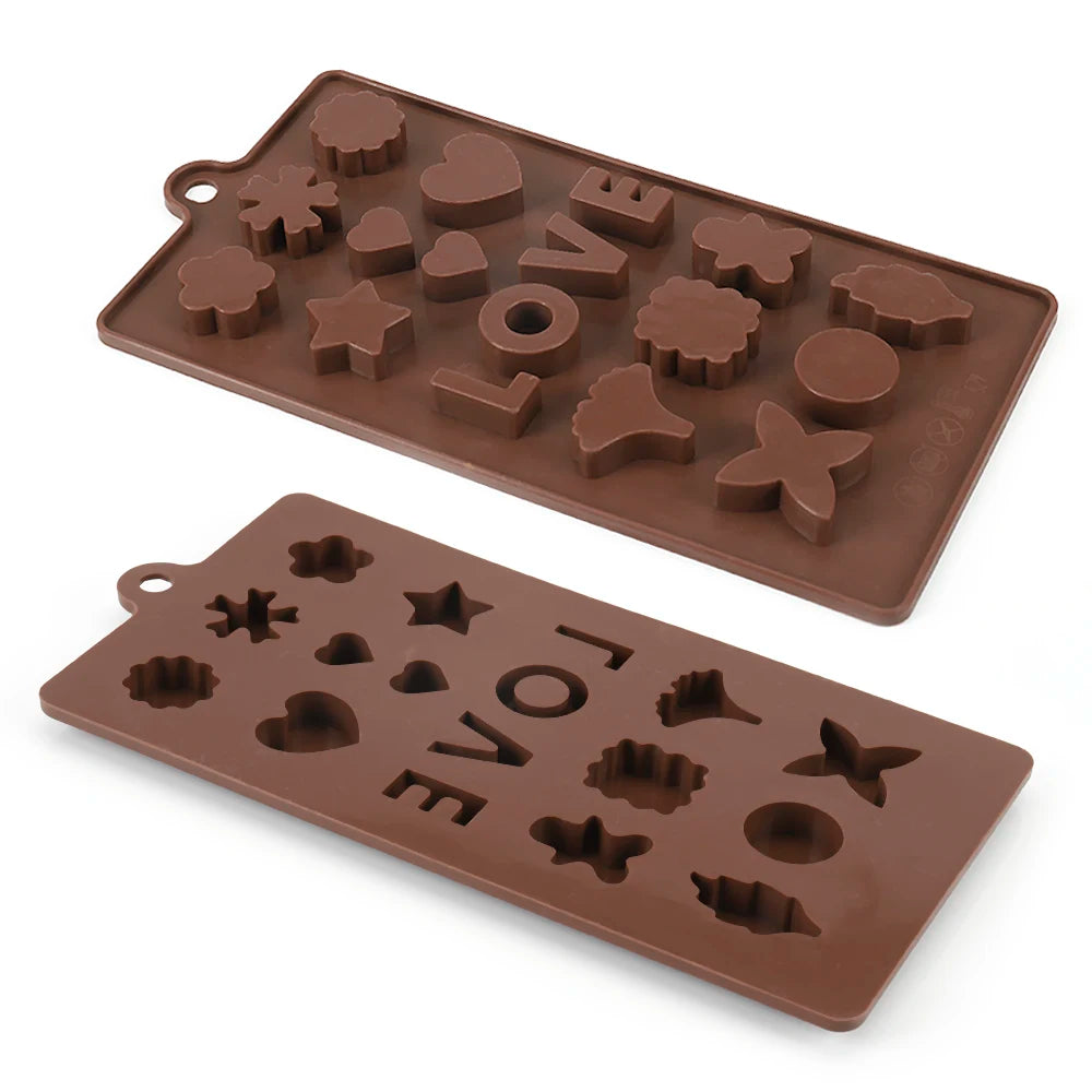 Valentine's Day LOVE Various Garnish Chocolate Moulds Silicone Candy Mold