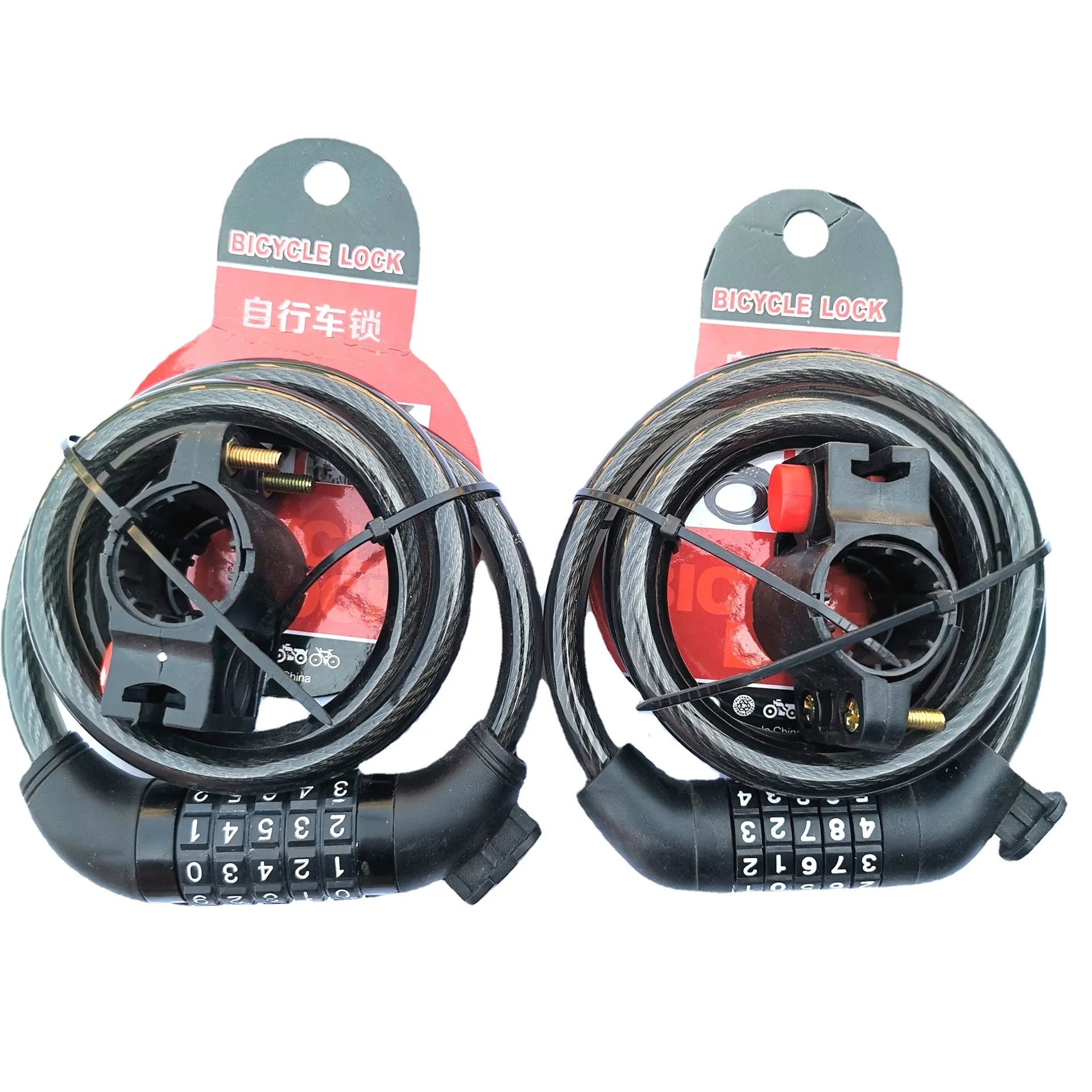 Durable Portable Bicycle Anti-theft Steel Cable Lock 5-Digit Combination Lock