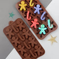 12 Cavity Silicone Gingerbread Man Mold Handmade Soap Mold for Christmas Chocolate Ice Cake BPA Free Cake Tools
