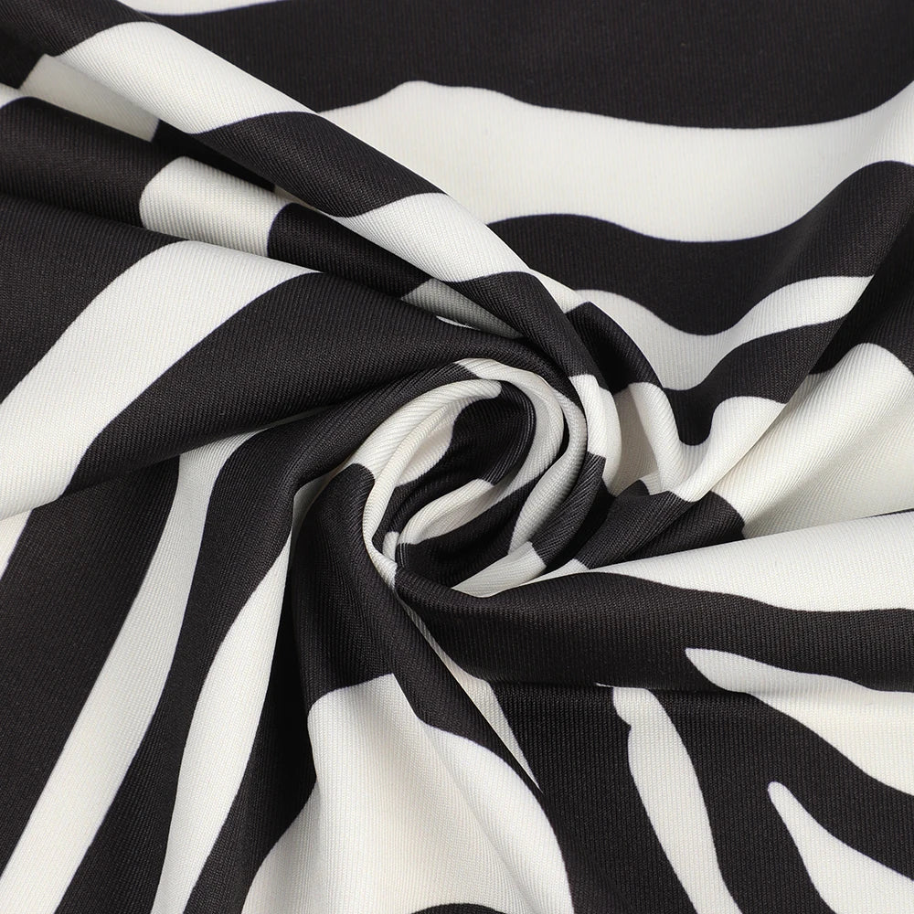 Digital Print Fashion Design 88%polyester/12%spandex Four Way Stretch Knit Fabric