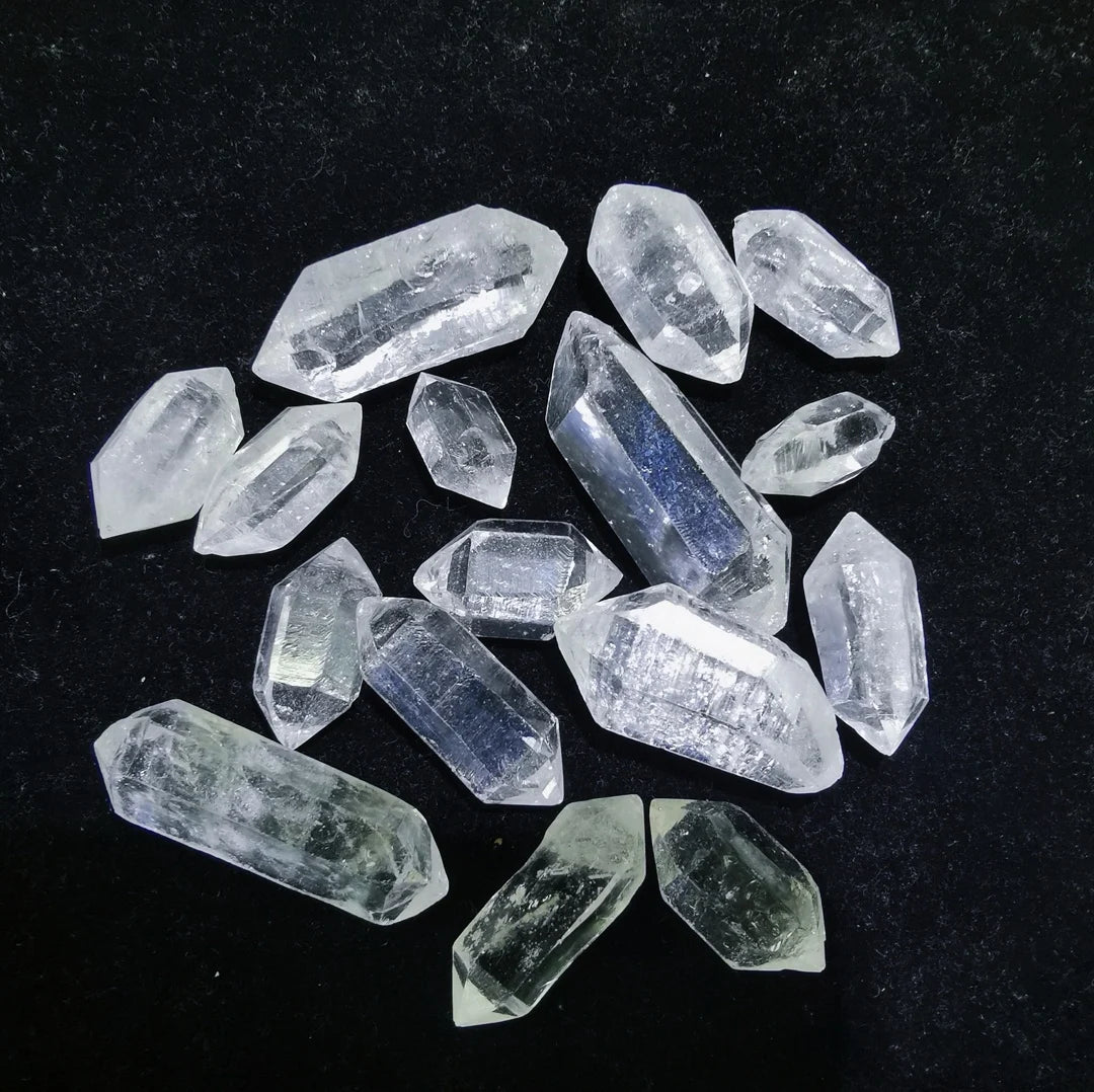 Healing Spiritual Rough Herkimer Diamond Energy Crystal Clear Quartz Mini Double Points Wand