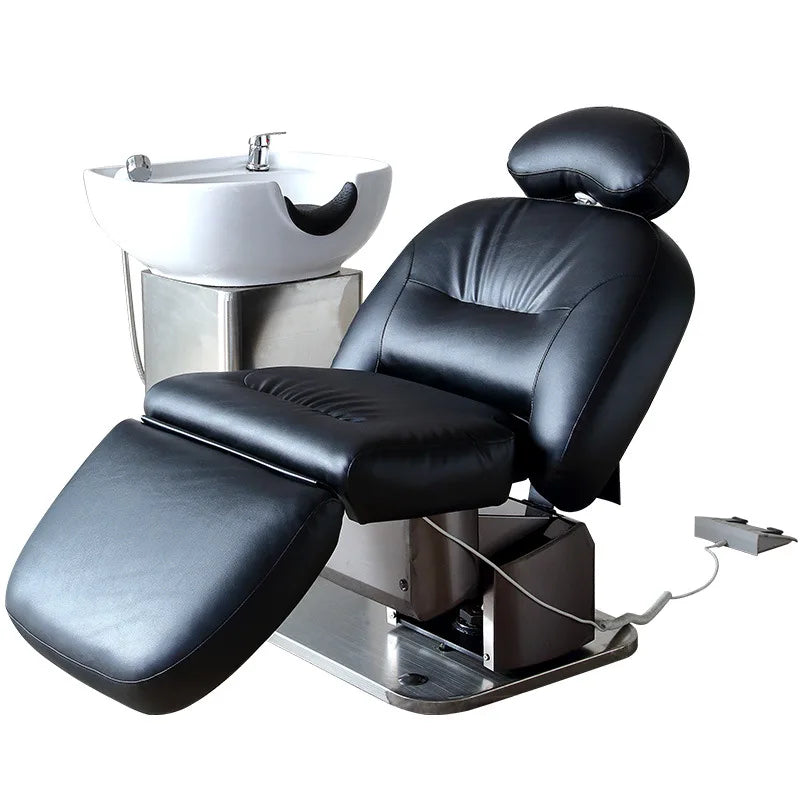 Luxury Modern Barber Shop Hair Wash Electric Lifting Thai Massage Chair
