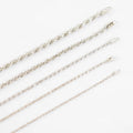 Hot Seller 1MM/2MM/3MM Pure S925 Rope Chain Necklace Jewelry 100% Sterling Silver Rope Chain for Women Men Jewelry Accessory