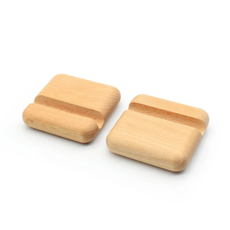 Custom Logo Portable Desktop Smartphone Stand Eco Friendly Wood Mobile Phone Holder