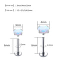 ASTM F136 Titanium M0.9 Threaded End Daith Attachments Four Prong Set Opal Earrings Body Piercing Jewelry Wholesale