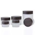 5g 10g 15g 30g 50g 100g Frosted clear Glass Cream Jar With Wood Grain Cap for Eye/face Cream