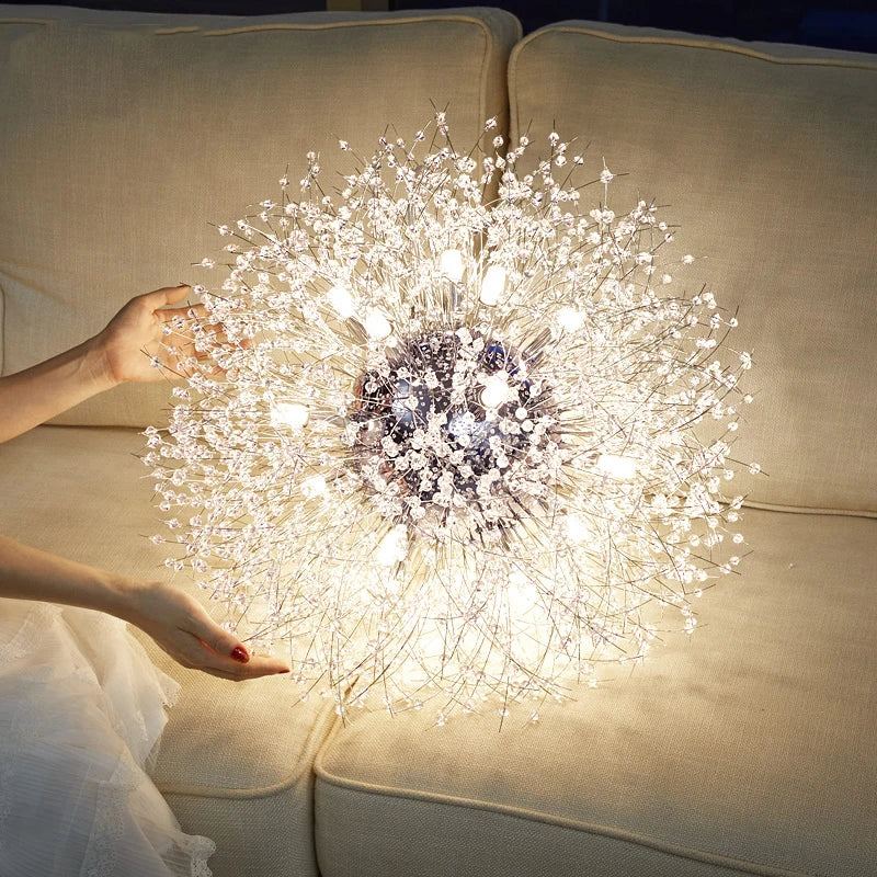 2025 Modern Crystal Dandelion Chandelier Lighting Pendant Lamp for Living Room Dining Room Home Decoration WF-P40GD Winfordo