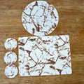 New Food Grade Silicone Placemats 3-Piece Set 3D Printed Rectangular Placemats Round Placemats and Coasters