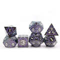 Hot Selling Purple Polygon Metal Side Dice Pyramide Yushun Dragonscale Metal Dice Set