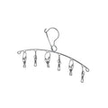 Curved Strip Stainless Steel Small Socks Hanger Laundry Drying Rack or Coat Hanger with Peg or Spring Clips
