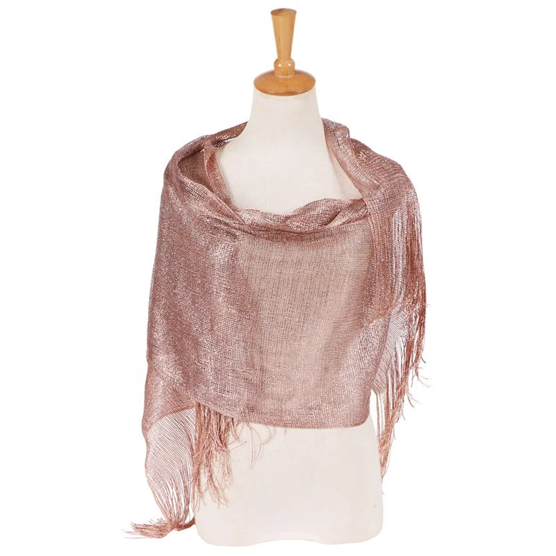 MIO Hot Selling American European Style Shining Shawl for Lady Women Party Decoration Scarf Elegant