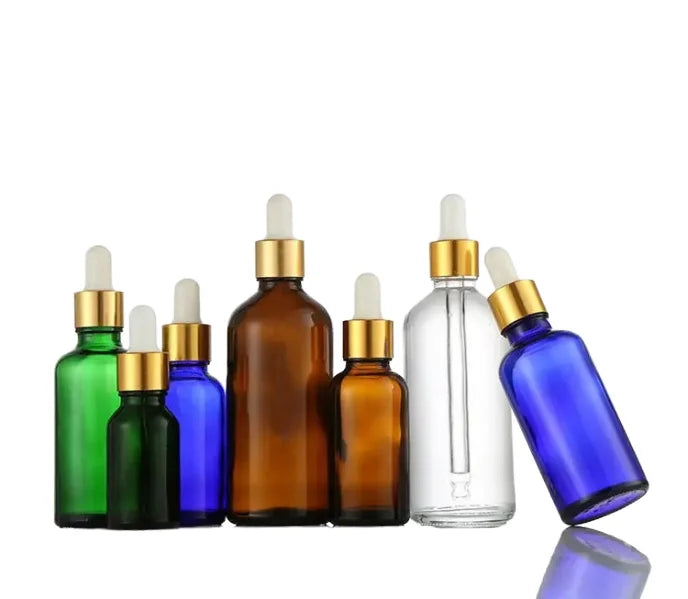 5ml-100ml Brown Super Crystal Glass Fine Oil & Eye Drop Bottles with Screw Cap Scale Dropper Sample