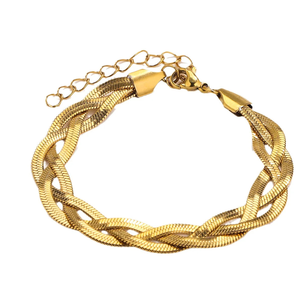 Double Twisted Gold Plated Cheap Necklaces Bracelet Stainless Steel Herringbone Snake Chain Necklace for Women