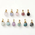 12 Color 12 Month Natural Crystal Stone Pendant Necklace for Women Gemstone Birthstone Charm Quartz Pendant Necklace Jewelry