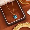 Ouj Summer Trendy High Quality Stainless Steel 18K Gold Plated Clover Shape Various Zircon Women Pendant Necklace