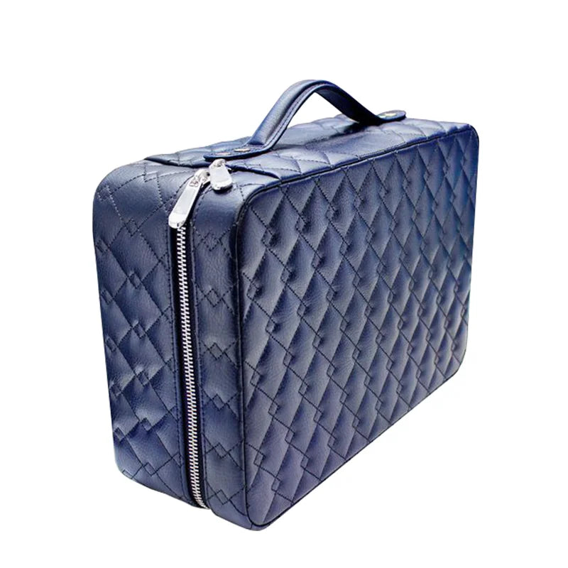 Wholesale Travel Leather Jewel Case Organizer Jewellery Storage Suitcase Zipper Ice Jewelry Storage Box