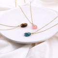 Fashion Necklace Wholesale Custom 18K Gold Plated Stainless Steel Natural Stone Birthstone Crystal Necklace Jewelry for Women