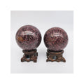 Natural Astrophyllite Red Garnet Gold Blue Flash Sphere Crystal Ball Healing