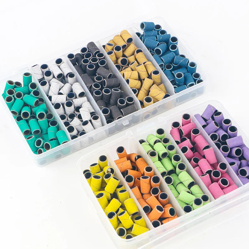 OEM/ODM 250pcs Electric Nail File Sanding Bands Dead Skin Removal 3 Mandrel Gel Polish Manicure Sand Piece Set Plastic Box