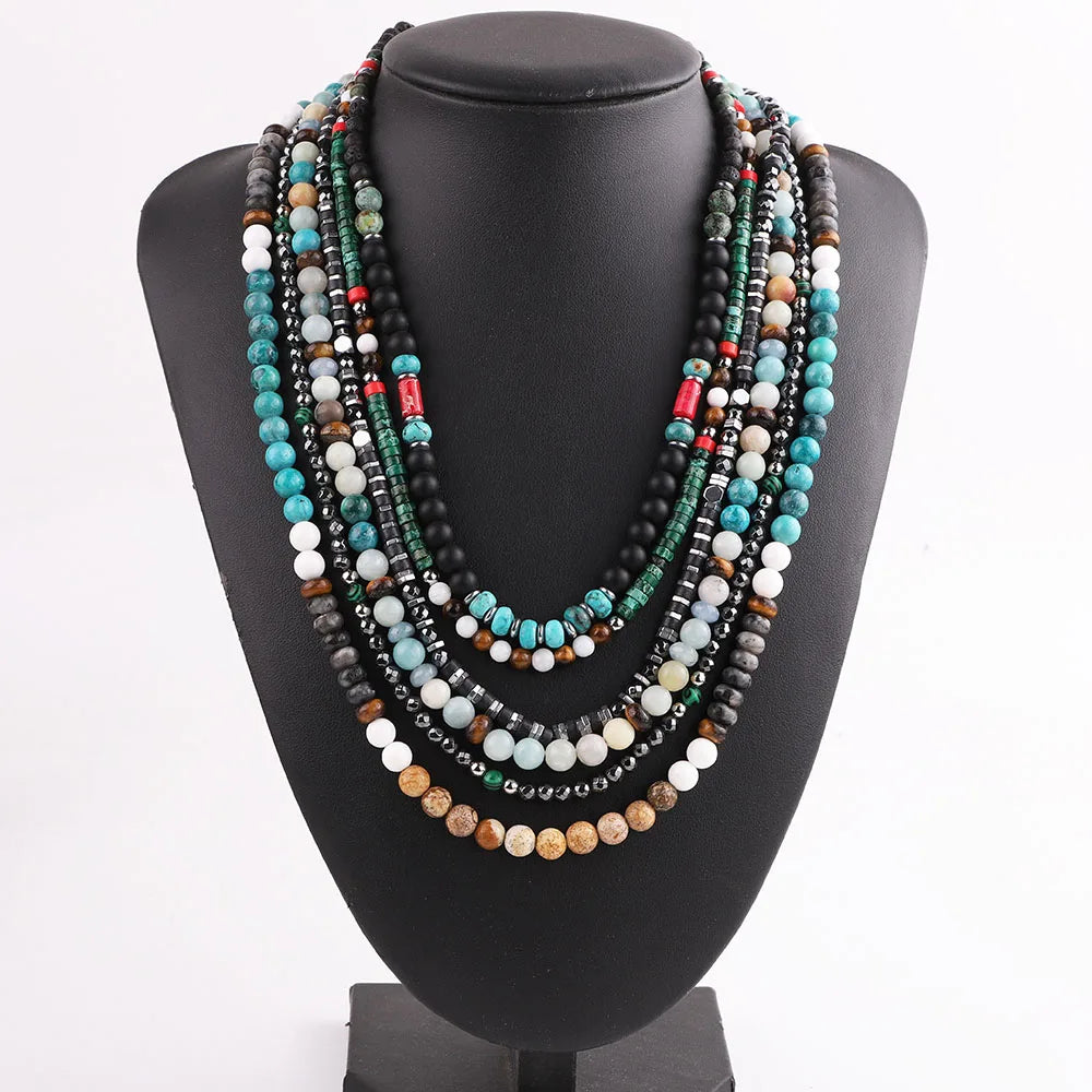 New Cute Fashion Jewelry Necklace Natural Stone Bead Choker Necklace for Women JNK9366