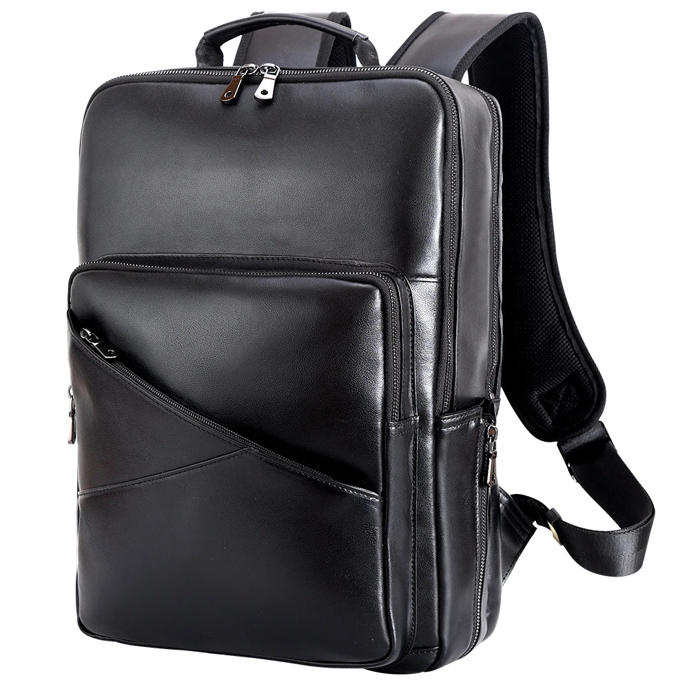 2026 New Design Dropshipping Outdoor Cow Skin Full Grain Leather School Back Pack Cowhide Laptop Travelling Backpack Bag
