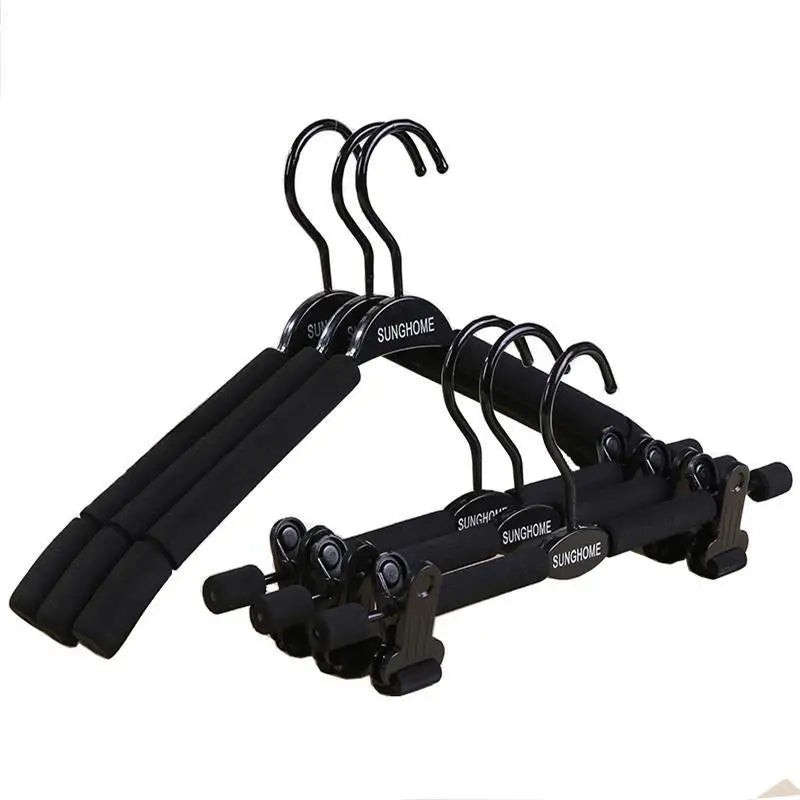Adjustable Adult Children's Clothes Hanger Foam Jk Support with Metal Sponge Hanger Trouser Clips