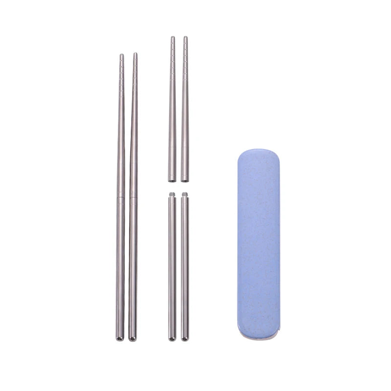 Custom Reusable Stainless Steel Chopsticks Travel Portable with Case Food Grade Korean Style