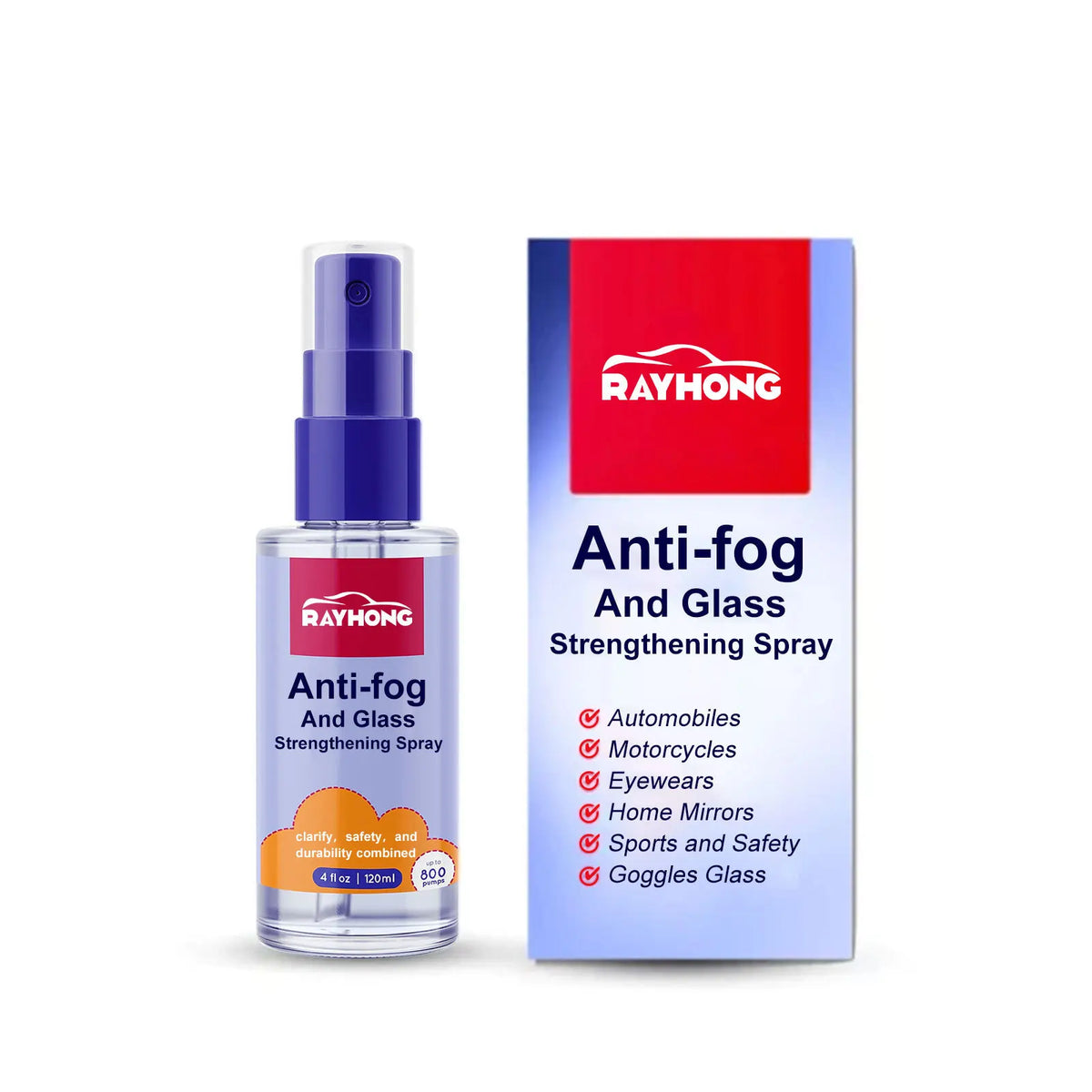 Rayhong Wholesale Anti-Fog Spray Long-lasting Anti-fog Anti-rain Agent for Car Windscreens Cleaning Spray