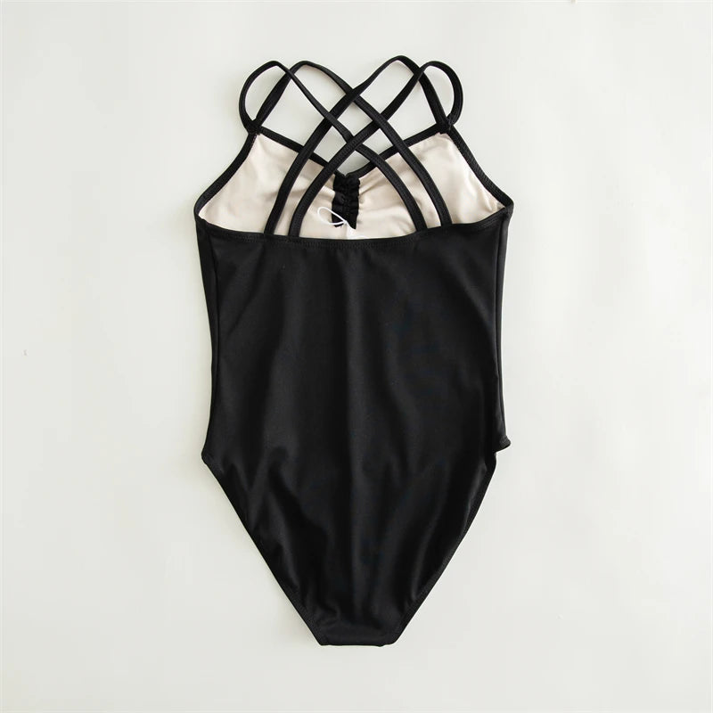 Hot Sale Custom Logo Cheap Kids Girls Children Dance Wear Nylon Spandex Camisole Ballet Leotards