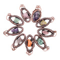 Wholesale 11*18mm Vintage Natural Raw Ore Gemstone Pendant Copper Wrapped Crystal Charms for DIY Necklace Jewelry Making