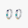 Love Hearts Ear Buckles for Women Original Design Fine Jewelry 925 Sterling Silver Multi-colour Enamel Hoop Earrings