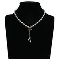 Zhuji Luxury White Natural Freshwater Pearl Rice Shape Necklace for Wedding Anniversary Gift
