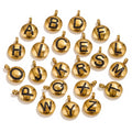 Minimalist Initial Letter Stainless Steel Round Pendant Black Alphabet Round Charm DIY Jewelry Making Accessories Silver/Gold