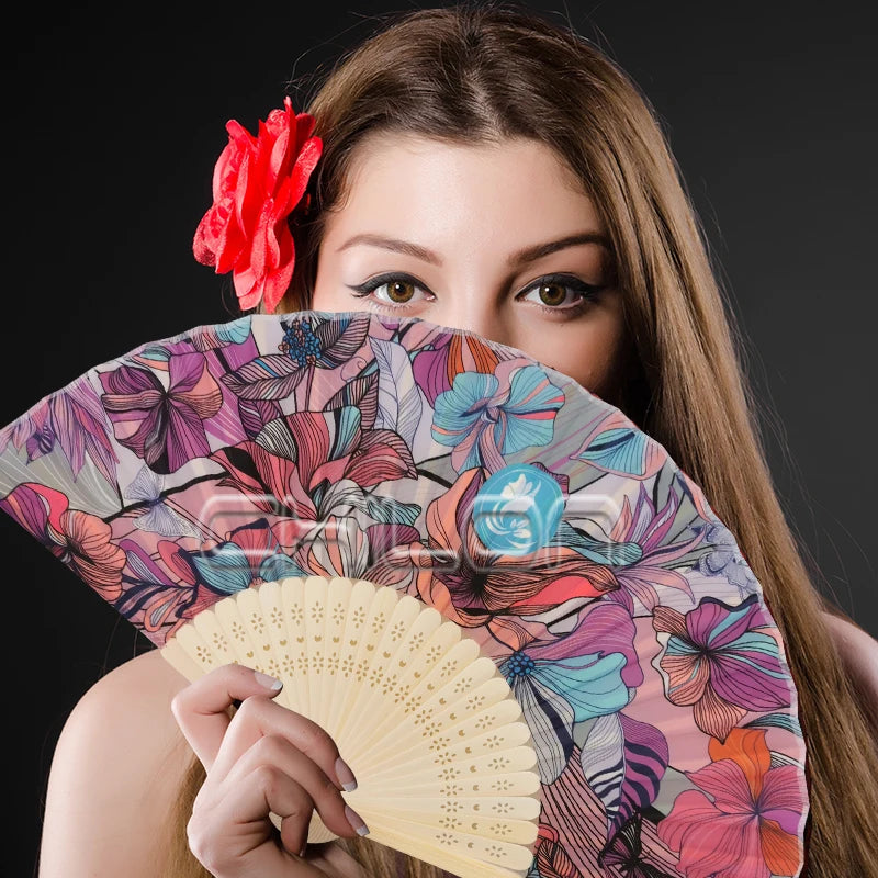 Summer Folding Hand Held Fan for Wedding Party Decoration