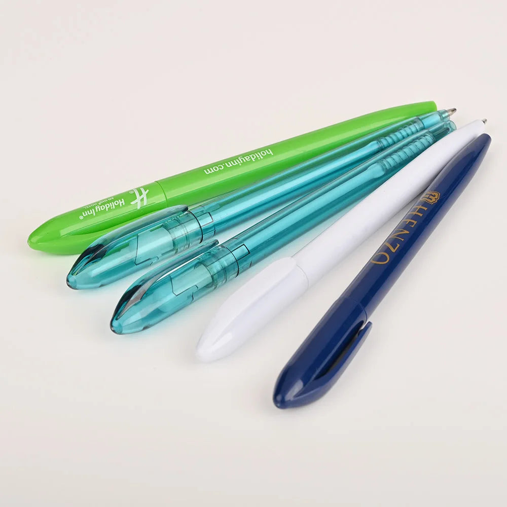 Hot Sales Cheap Custom Logo Solid Color Plastic Twist Ballpoint Pen with Big Clip