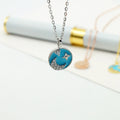 Trendy Wholesale Enamel Jewelry Sterling Silver 925 Necklace Moon Pendant with 5 a Zircon Jewelry for Women
