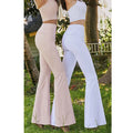 Workout Gym Sets for Women High Quality Activewear Fitness 2 Piece Yoga Halter Top and Flare Leggings Set Woman