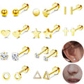 SC Popular Simple Gold Plated Jewelry Earrings Trendy Stainless Steel Earrings Fashion Cross Star Heart Stud Earrings for Women