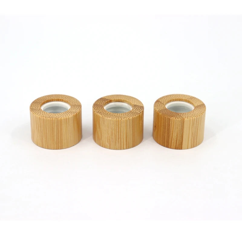 Wholesale Cosmetic Essence Bottle Bamboo Wooden Collar Cap 18mm 18/410 Bamboo Cover Collar for Essential Oil Bottle Dropper Cap