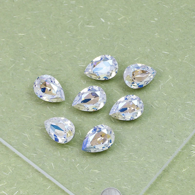 Dongzhou K9 Glass Rhinestones 6*8mm Waterdrop Fancy Stone Wholesale Loose Crystal Beads for Jewelry & Nail Art DIY Accessories
